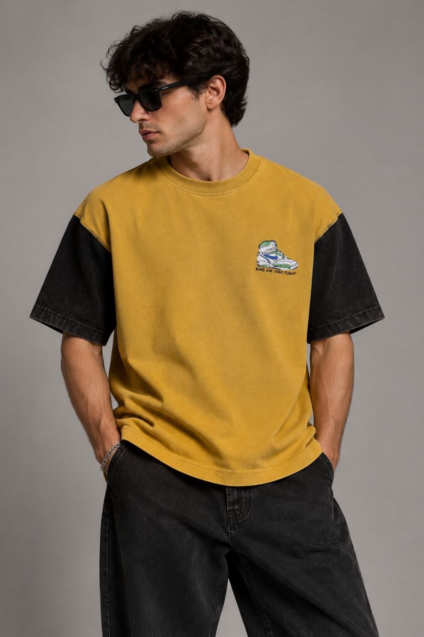 تیشرت باکسی طرح دار مردانه